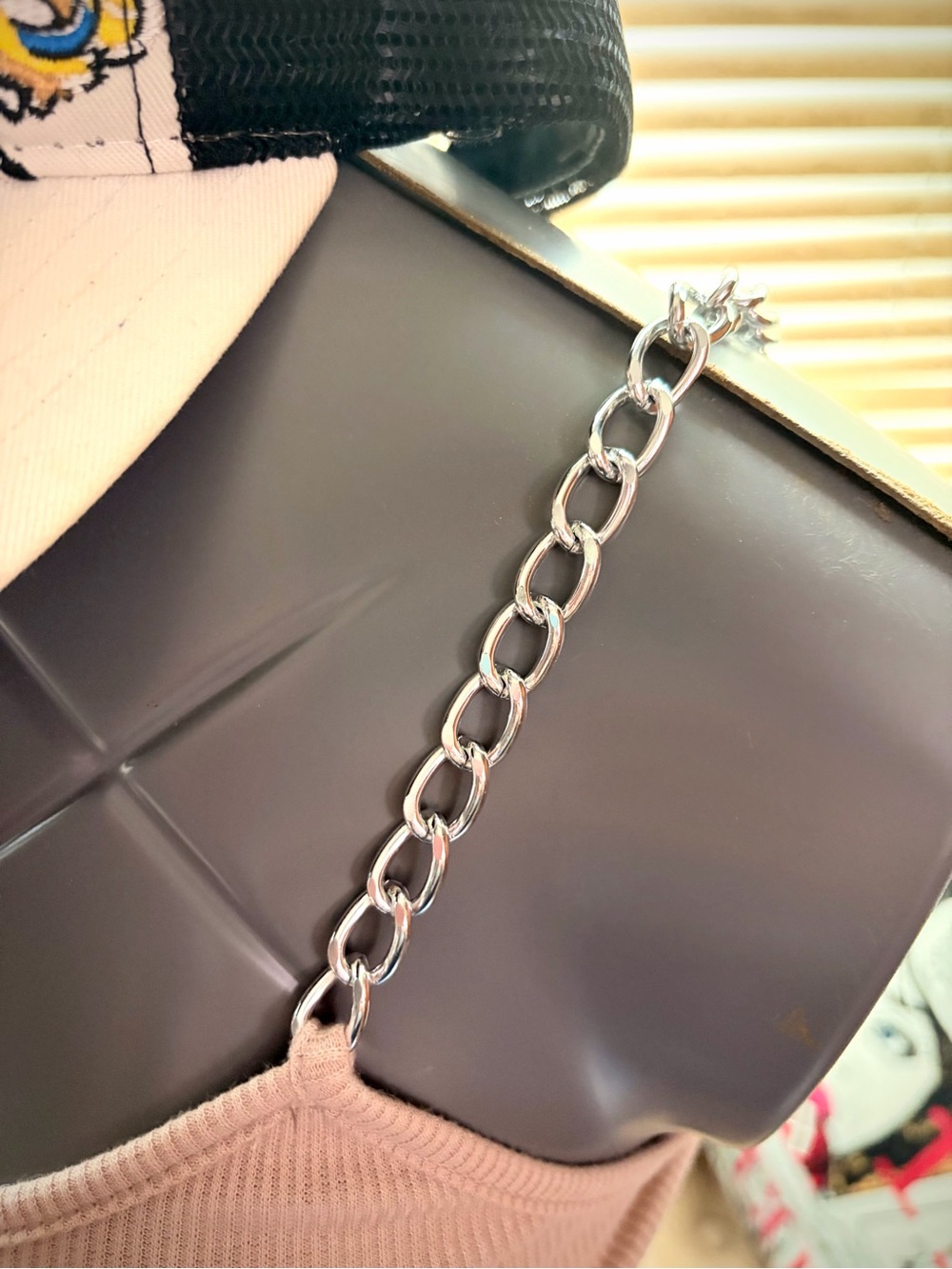 Chain-Strap Ribbed Cami - Picture 2 of 5